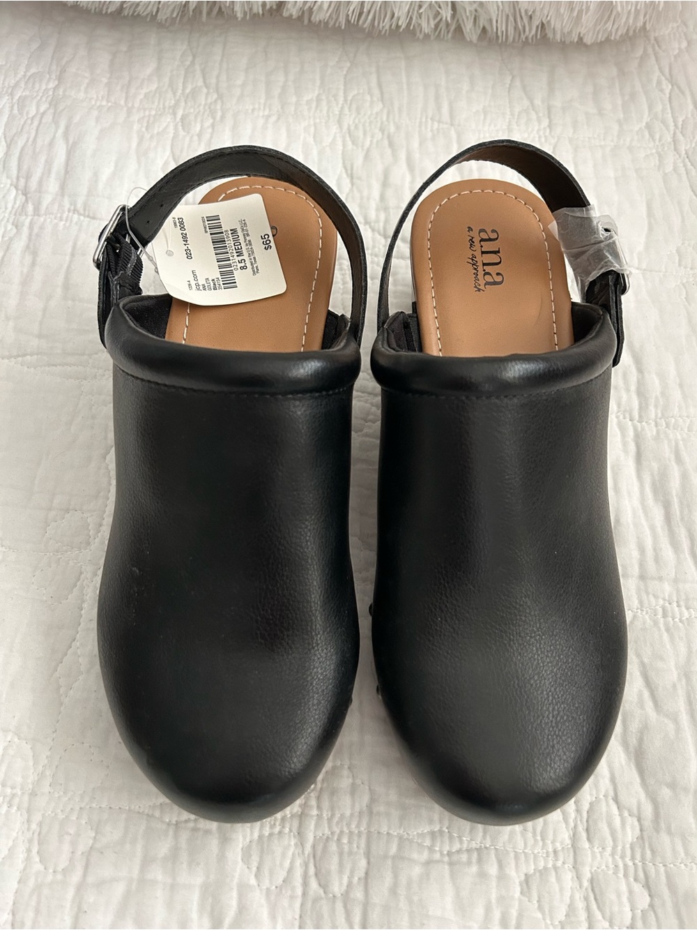 a.n.a Women’s Black Faux-Leather Slingback Clog Sneakers